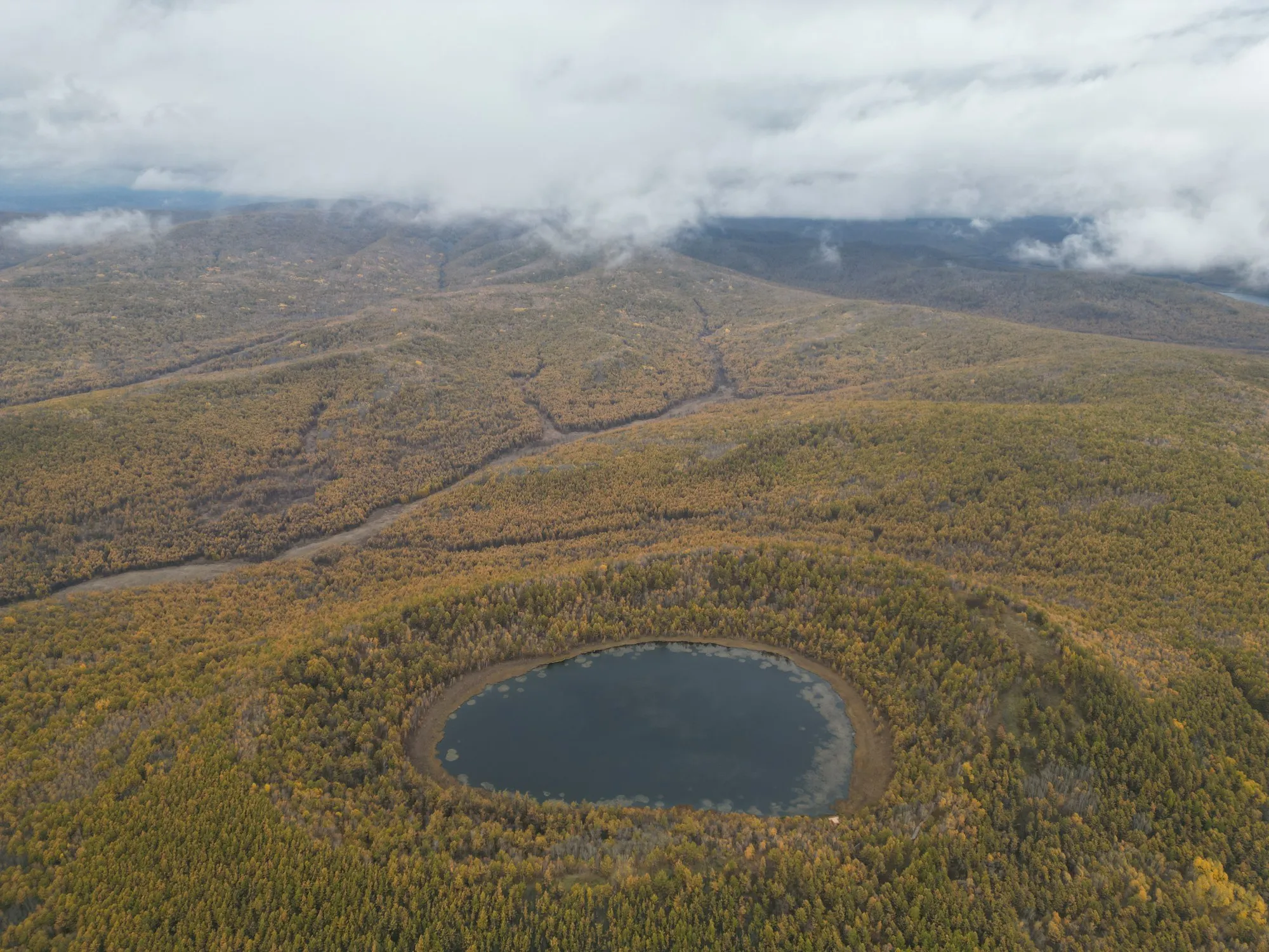 Small lake on the grassland