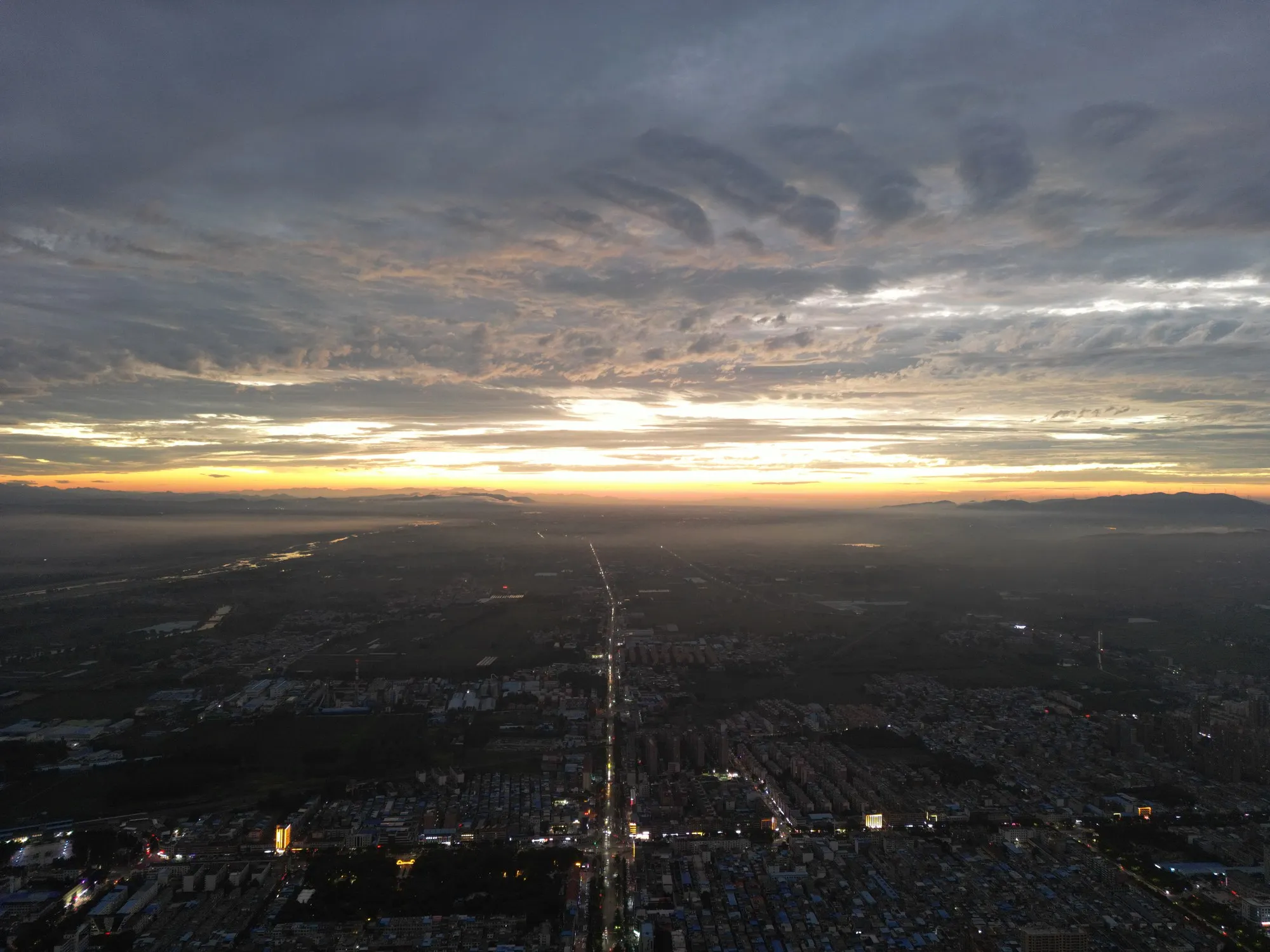 City at sunset